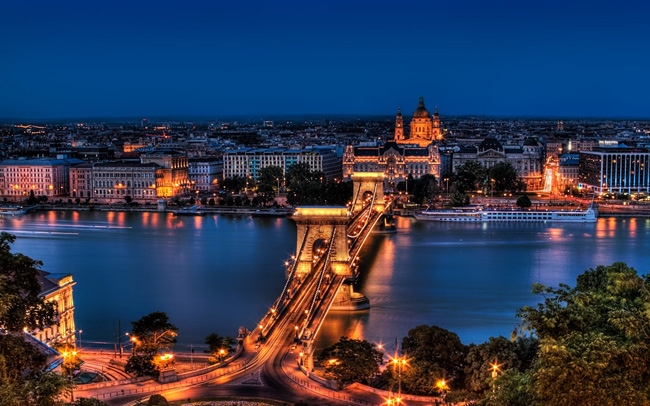 Budapest Hungary At Night